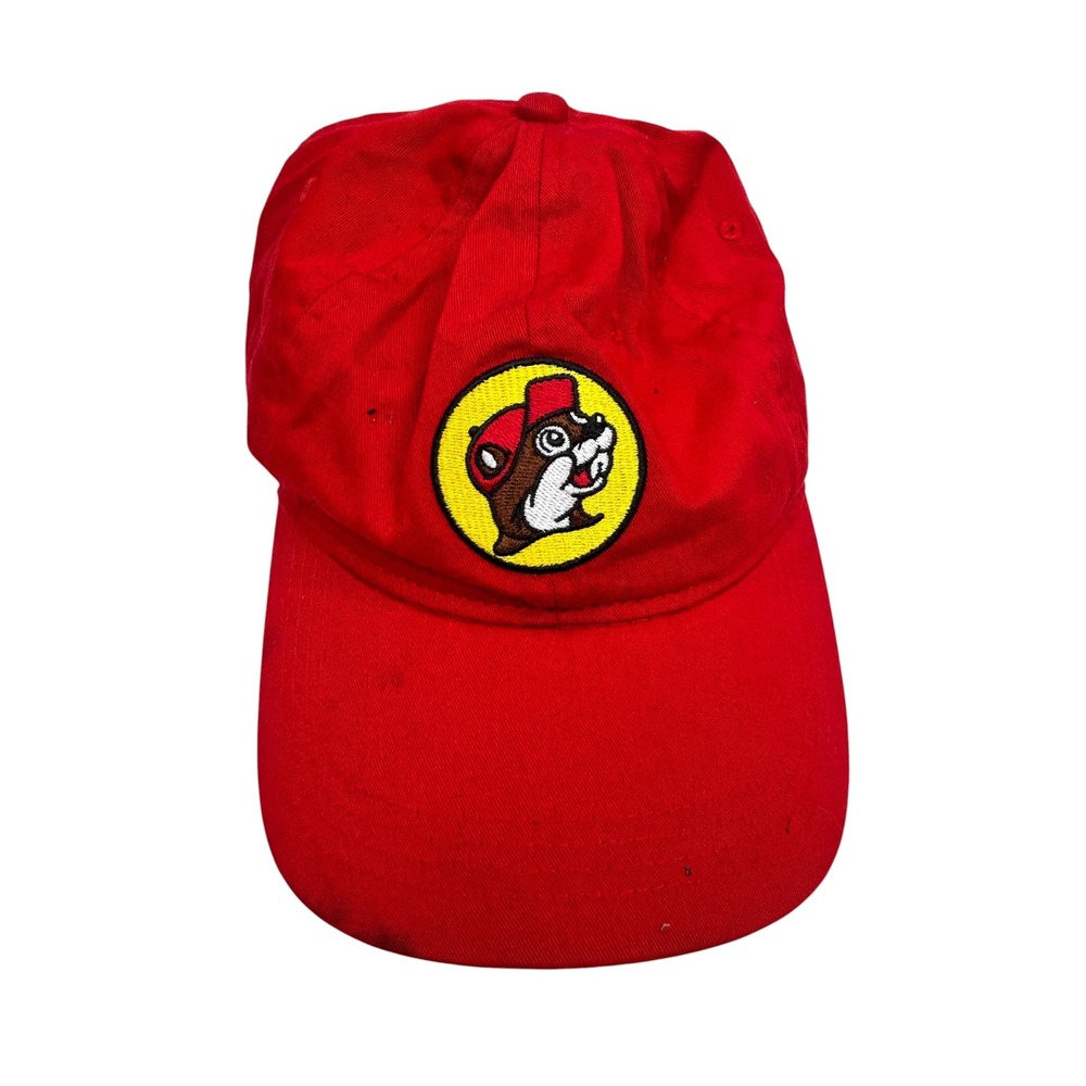Buc-ee's Red Baseball Cap Beaver Logo Adjustable Dad Hat Cotton TX Travel Center